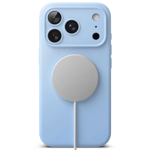 Svetlomodré silikónové magnetické puzdro Ringke MagSafe pre iPhone 18 Pro - 4