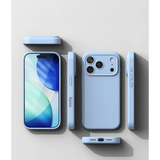 Svetlomodré silikónové magnetické puzdro Ringke MagSafe pre iPhone 18 Pro - 6