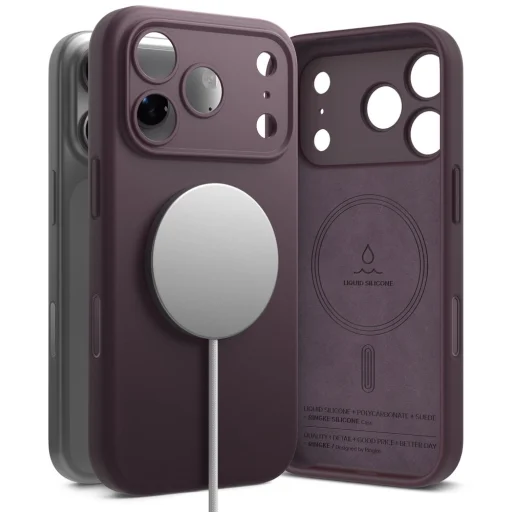 iPhone 18 Pro tmavočerešňové puzdro Ringke Silicone Magnetic MagSafe - 1