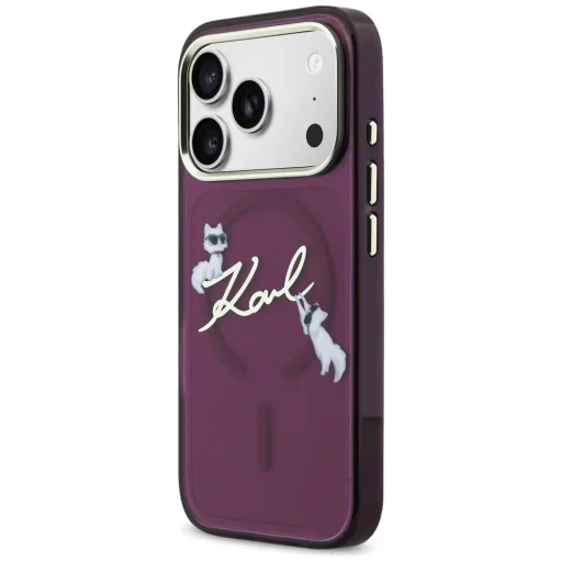 iPhone 18 Pro bordový kryt Karl Lagerfeld IML Choupette a Karl Script Logo MagSafe - 4