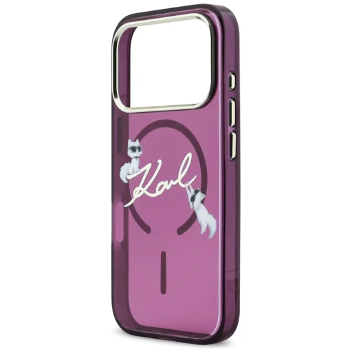 iPhone 18 Pro bordový kryt Karl Lagerfeld IML Choupette a Karl Script Logo MagSafe - 5