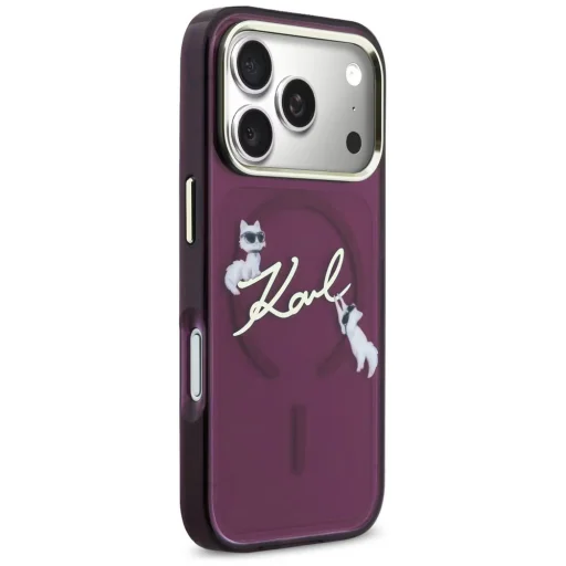 iPhone 18 Pro bordový kryt Karl Lagerfeld IML Choupette a Karl Script Logo MagSafe - 2