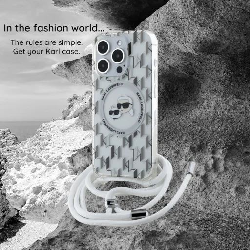 iPhone 18 Pro Bordó Karl Lagerfeld IML Choupette és Karl Script Logo MagSafe tok - 3