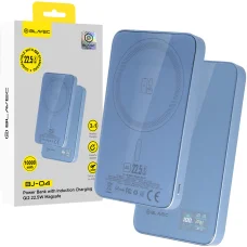 Blavec BJ-04 Slim 10000 mAh mágneses MagSafe 3 az 1-ben külső akkumulátor, világoskék üveggel