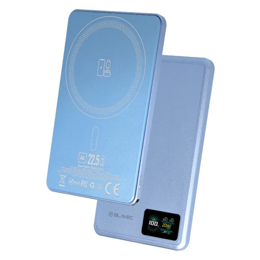 Blavec BJ-03 5000mAh magnetická bezdrôtová powerbanka, svetlomodrá - 2