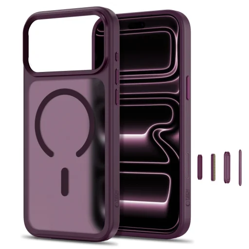 iPhone 17 Pro Max / 18 Pro Max matné bordové puzdro Tech-Protect Magmat MagSafe CC - 2