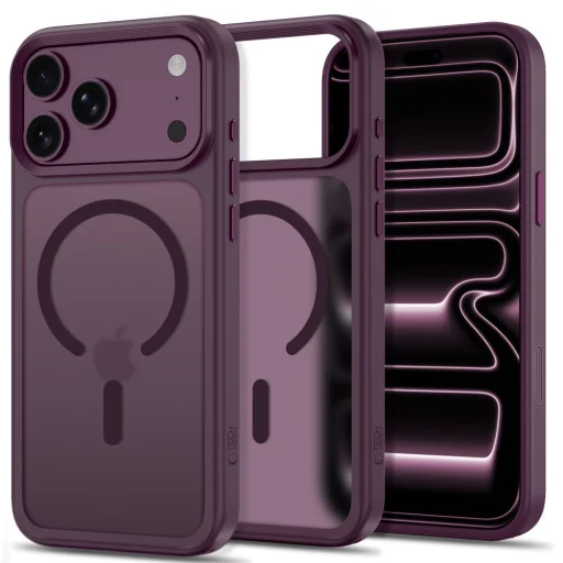 iPhone 17 Pro Max / 18 Pro Max matné bordové puzdro Tech-Protect Magmat MagSafe CC - 1