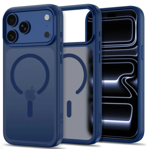 Apple iPhone 17 Pro Max / 18 Pro Max matné tmavomodré Tech-Protect Magmat MagSafe CC hybridné ochranné puzdro - 1