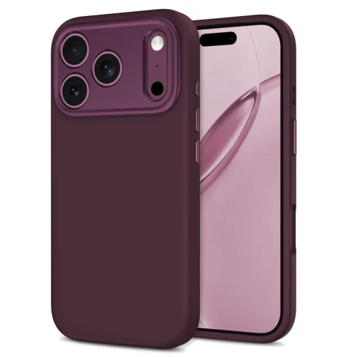 iPhone 17 Pro / 18 Pro tmavá čerešňa Tech-Protect Uniq MagSafe CC silikónové puzdro - 2