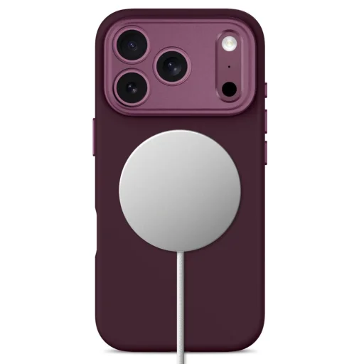 iPhone 17 Pro / 18 Pro tmavá čerešňa Tech-Protect Uniq MagSafe CC silikónové puzdro - 4