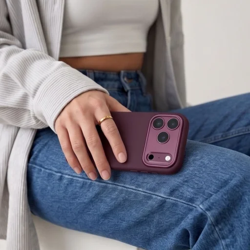 iPhone 17 Pro / 18 Pro tmavá čerešňa Tech-Protect Uniq MagSafe CC silikónové puzdro - 6