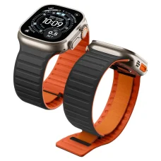 Spigen Athlex Air M silikónový remienok pre Apple Watch, čierno-oranžový