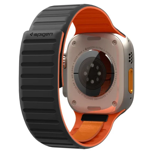 Spigen Athlex Air M silikónový remienok pre Apple Watch, čierno-oranžový - 3