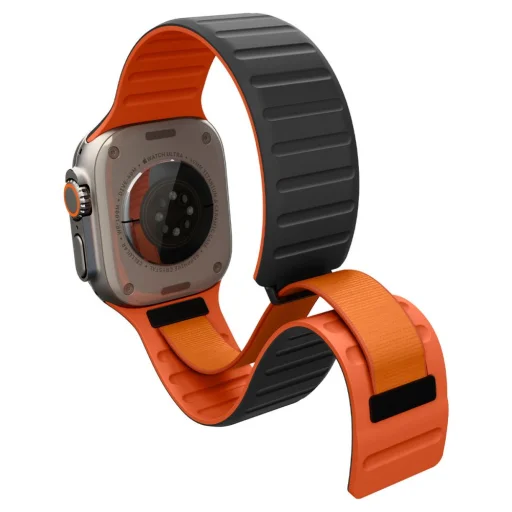 Spigen Athlex Air M silikónový remienok pre Apple Watch, čierno-oranžový - 4