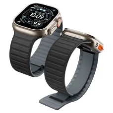 Apple Watch 8 / 9 / 10 / 11 / SE / Ultra (44 / 45 / 46 / 49 mm) čierny/sivý remienok Spigen Athlex Air M