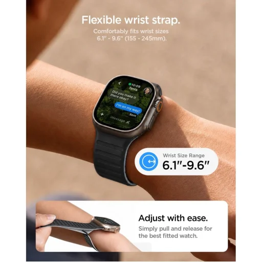 Apple Watch 8 / 9 / 10 / 11 / SE / Ultra (44 / 45 / 46 / 49 mm) čierny/sivý remienok Spigen Athlex Air M - 9