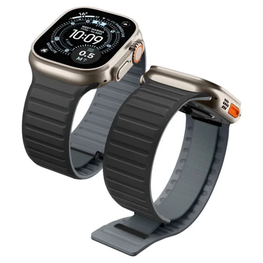 Apple Watch 8 / 9 / 10 / 11 / SE / Ultra (44 / 45 / 46 / 49 mm) čierny/sivý remienok Spigen Athlex Air M - 1