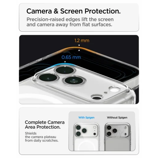 iPhone 17 Pro Max / iPhone 18 Pro Max priesvitné / biele puzdro Spigen Ultra Hybrid MagSafe - 12