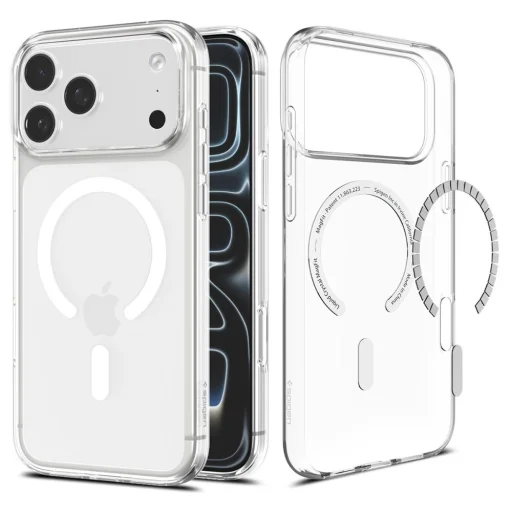 iPhone 17 Pro Max / 18 Pro Max priehľadné / biele puzdro Spigen Liquid Crystal MagSafe - 2