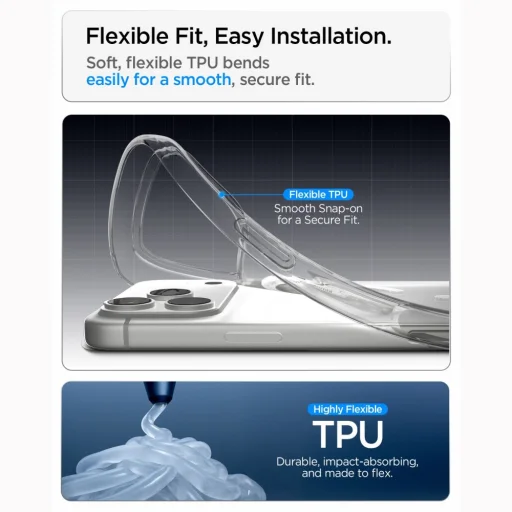 iPhone 17 Pro Max / 18 Pro Max priehľadné / biele puzdro Spigen Liquid Crystal MagSafe - 7