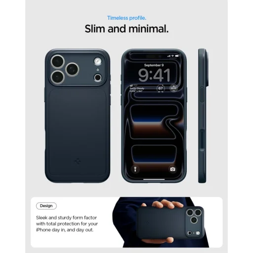 iPhone 17 Pro Max / 18 Pro Max metalické bridlicovo sivé puzdro Spigen Thin Fit MagSafe - 8