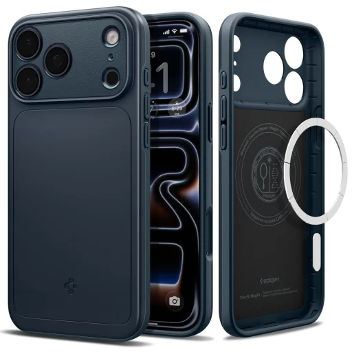 iPhone 17 Pro Max / 18 Pro Max metalické bridlicovo sivé puzdro Spigen Thin Fit MagSafe - 1
