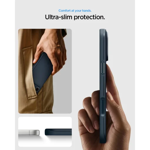 iPhone 17 Pro Max / 18 Pro Max metalické bridlicovo sivé puzdro Spigen Thin Fit MagSafe - 7