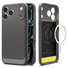 Sivé puzdro Spigen Rugged Armor Mag MagSafe pre iPhone 17 Pro / 18 Pro
