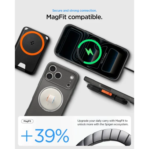 Sivé puzdro Spigen Rugged Armor Mag MagSafe pre iPhone 17 Pro / 18 Pro - 5