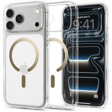 Apple iPhone 17 Pro / 18 Pro priehľadné a zlaté puzdro Spigen Ultra Hybrid MagSafe