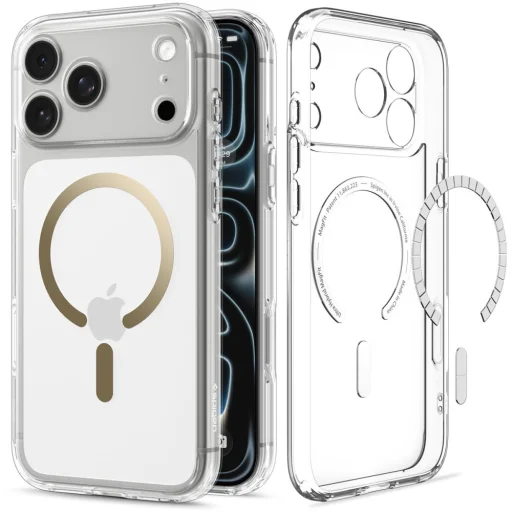 Apple iPhone 17 Pro / 18 Pro priehľadné a zlaté puzdro Spigen Ultra Hybrid MagSafe - 2