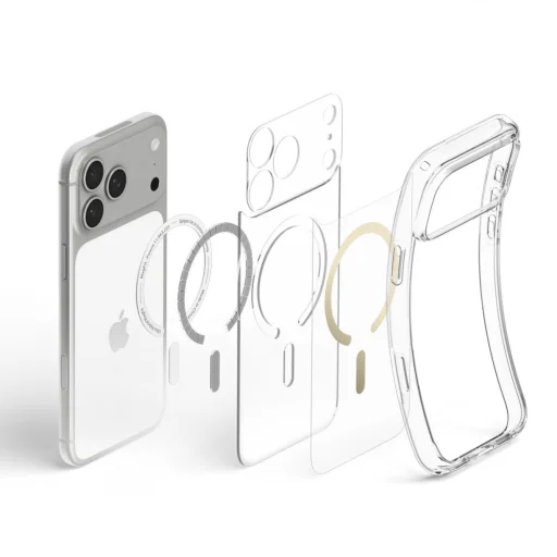 Apple iPhone 17 Pro / 18 Pro priehľadné a zlaté puzdro Spigen Ultra Hybrid MagSafe - 6