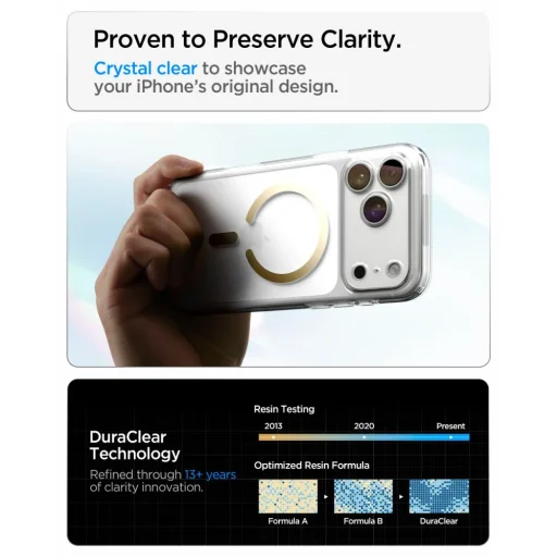 Apple iPhone 17 Pro / 18 Pro priehľadné a zlaté puzdro Spigen Ultra Hybrid MagSafe - 7