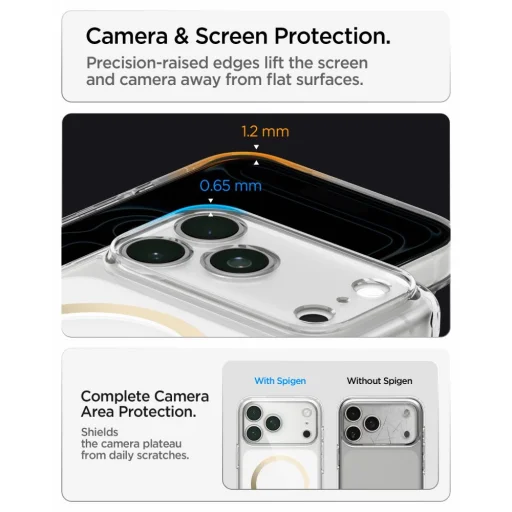 Apple iPhone 17 Pro / 18 Pro priehľadné a zlaté puzdro Spigen Ultra Hybrid MagSafe - 12
