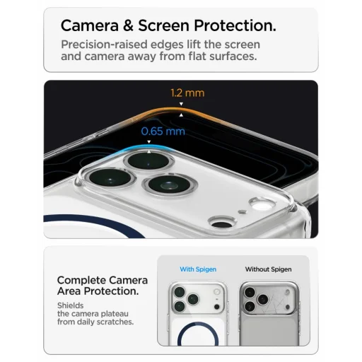 iPhone 17 Pro Max / 18 Pro Max priehľadné / tmavomodré puzdro Spigen Ultra Hybrid MagSafe - 12