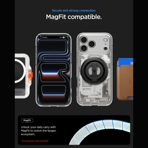 iPhone 17 Pro Max / 18 Pro Max prírodný titán Spigen Ultra Hybrid MagSafe Zero One puzdro - 9