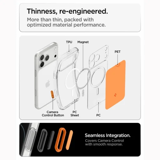 iPhone 17 Pro Max / 18 Pro Max lesklé oranžové puzdro Spigen Ultra Hybrid T MagSafe - 9