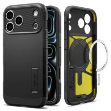 Apple iPhone 17 Pro / 18 Pro čierne Spigen Tough Armor T MagSafe hybridné odolné puzdro so stojanom