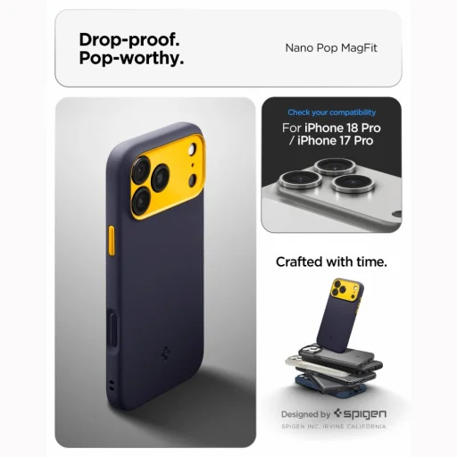 Tmavomodré puzdro Spigen Nano Pop MagSafe pre iPhone 17 Pro Max / 18 Pro Max - 10
