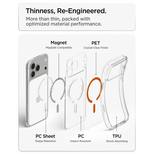 Apple iPhone 17 Pro / 18 Pro priehľadný / oranžový kryt Spigen Ultra Hybrid Mag MagSafe - 8