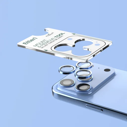 iPhone 18 Pro / 18 Pro Max Nebeská modrá Etteri ochrana šošoviek fotoaparátu - 3