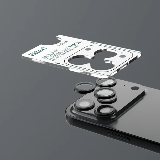 iPhone 18 Pro / 18 Pro Max tmavosivé Etteri tvrdené sklo na šošovku fotoaparátu - 3