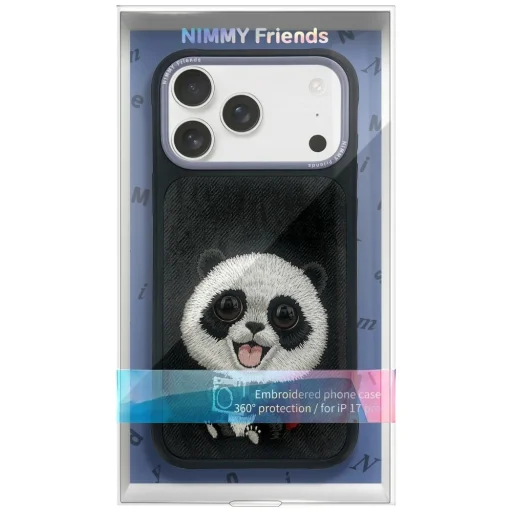  iPhone 18 Pro / 17 Pro fekete Nimmy Big Eyed Giant Panda tok - 7