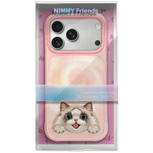 iPhone 18 Pro / 17 Pro ružové puzdro Nimmy – ležiaca mačka Ragdoll s veľkými očami - 7