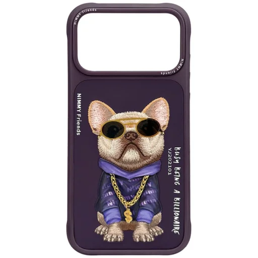 iPhone 18 Pro Max / 17 Pro Max fialové puzdro Nimmy Glasses Cool Dog - 1