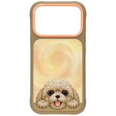 iPhone 18 Pro Max / 17 Pro Max hnedé puzdro Nimmy Big Eyed Lying Teddy Poodle