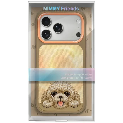 iPhone 18 Pro / 17 Pro hnedý zadný kryt Nimmy Big Eyed Lying Teddy Poodle - 7
