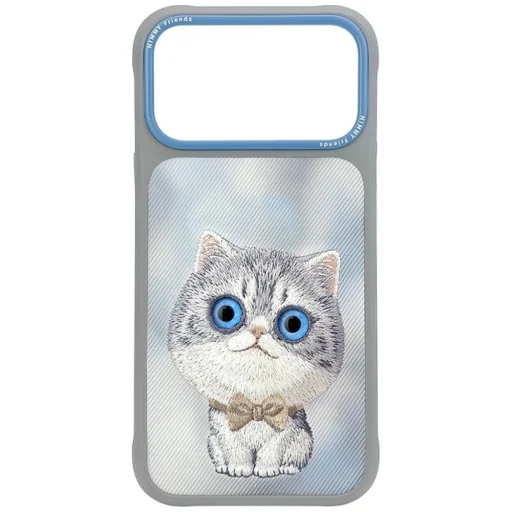  iPhone 18 Pro / 17 Pro szürke Nimmy Big Eyed Silver Shaded Cat hátlap tok - 1