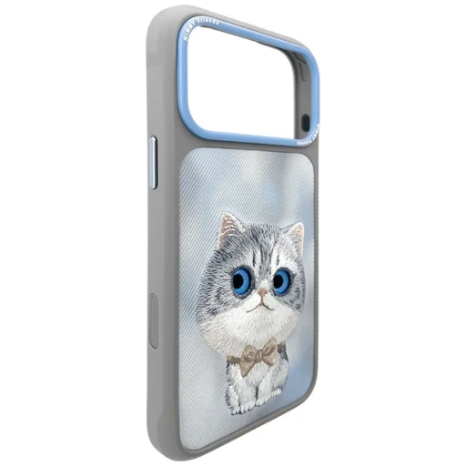 iPhone 18 Pro / 17 Pro szürke Nimmy Big Eyed Silver Shaded Cat hátlap tok - 2