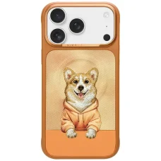 iPhone 17 Pro / 18 Pro oranžové puzdro MagSafe Nimmy Gentle Pets Series Dog